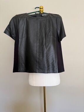 Halogen Faux Leather Top